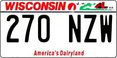 WI license plate 270NZW
