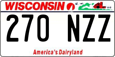 WI license plate 270NZZ