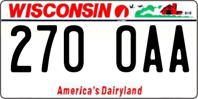 WI license plate 270OAA