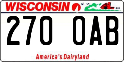 WI license plate 270OAB