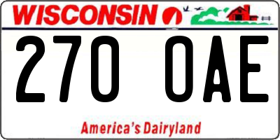 WI license plate 270OAE