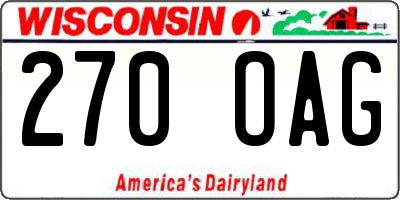 WI license plate 270OAG