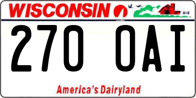 WI license plate 270OAI