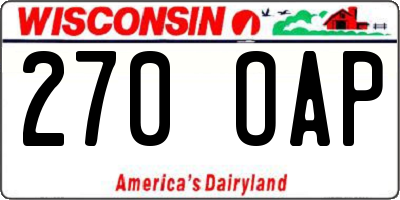 WI license plate 270OAP