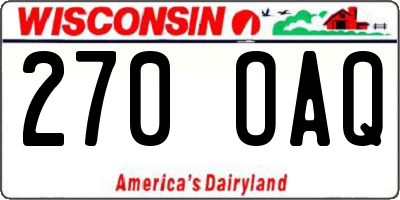 WI license plate 270OAQ
