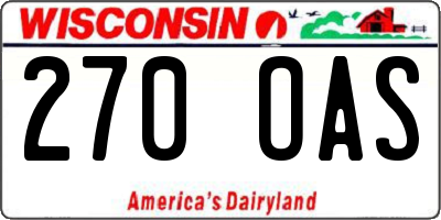 WI license plate 270OAS