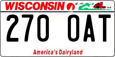 WI license plate 270OAT