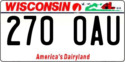 WI license plate 270OAU
