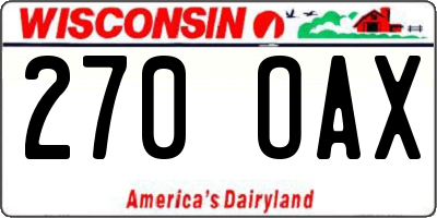 WI license plate 270OAX