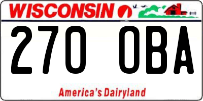 WI license plate 270OBA