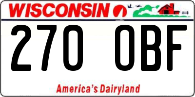 WI license plate 270OBF