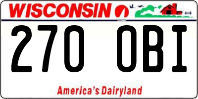 WI license plate 270OBI