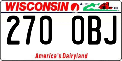 WI license plate 270OBJ