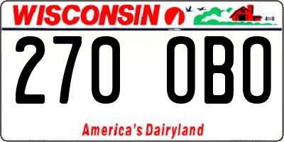WI license plate 270OBO