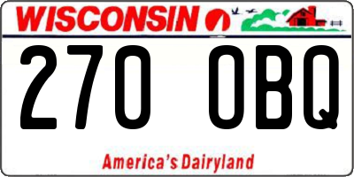 WI license plate 270OBQ
