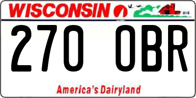 WI license plate 270OBR