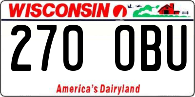WI license plate 270OBU