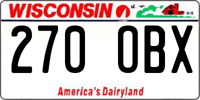 WI license plate 270OBX