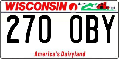 WI license plate 270OBY