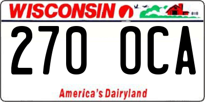 WI license plate 270OCA