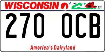 WI license plate 270OCB