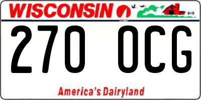 WI license plate 270OCG