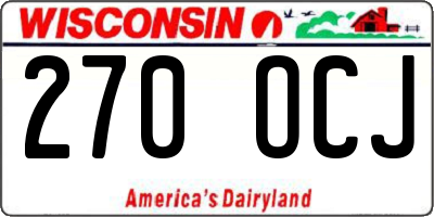WI license plate 270OCJ
