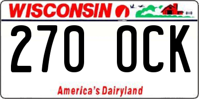 WI license plate 270OCK