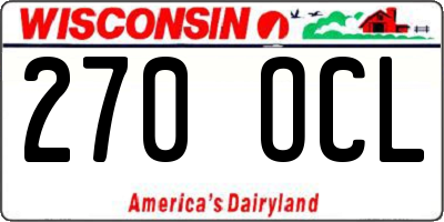 WI license plate 270OCL
