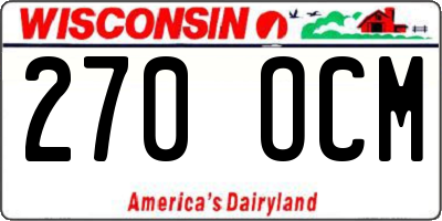 WI license plate 270OCM