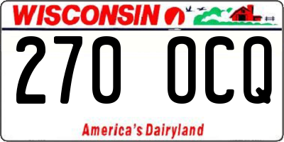 WI license plate 270OCQ