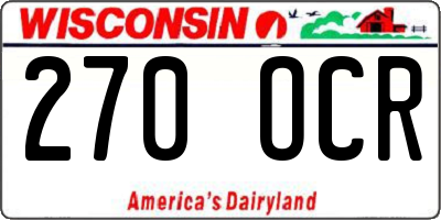 WI license plate 270OCR