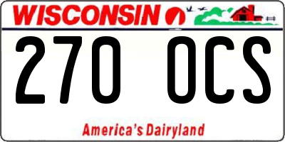WI license plate 270OCS