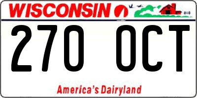WI license plate 270OCT