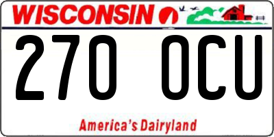 WI license plate 270OCU