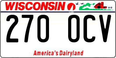 WI license plate 270OCV