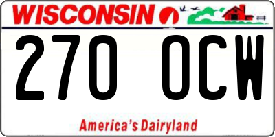 WI license plate 270OCW