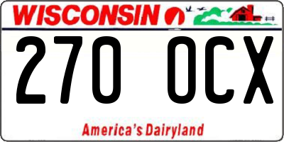 WI license plate 270OCX