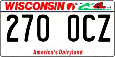 WI license plate 270OCZ