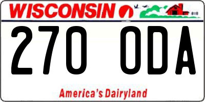 WI license plate 270ODA