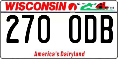 WI license plate 270ODB