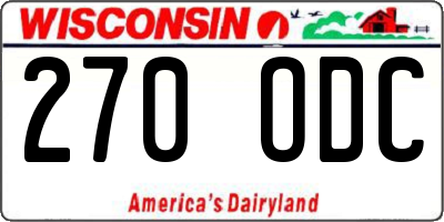 WI license plate 270ODC