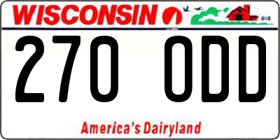 WI license plate 270ODD