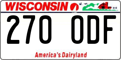 WI license plate 270ODF