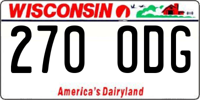 WI license plate 270ODG