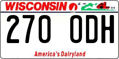 WI license plate 270ODH