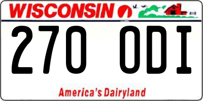 WI license plate 270ODI