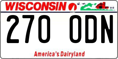 WI license plate 270ODN