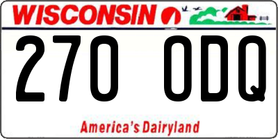 WI license plate 270ODQ