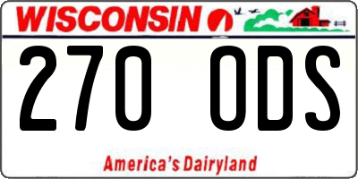 WI license plate 270ODS